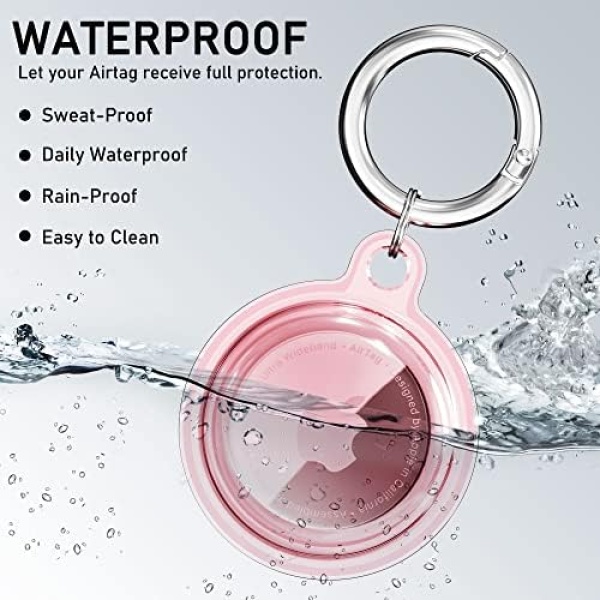 Waterproof Airtag Holder, DDJ 4 Pack Airtag Keychain, AirTag Case for Dog - Image 3