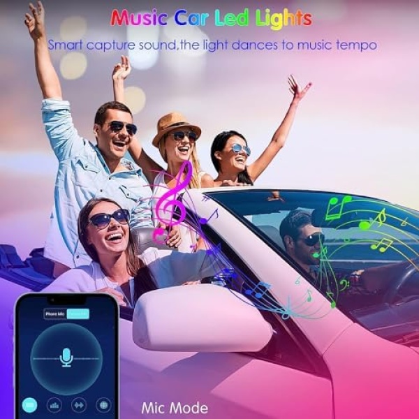 Keepsmile Car Accessories Interior Car LED Lights with Remote and APP Control - Image 4