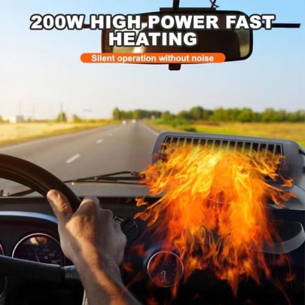 12v 200W Car Heater, Portable Car Heater and Defroster, Windshield Defogger - Image 4