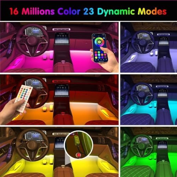 Keepsmile Car Accessories Interior Car LED Lights with Remote and APP Control - Image 3