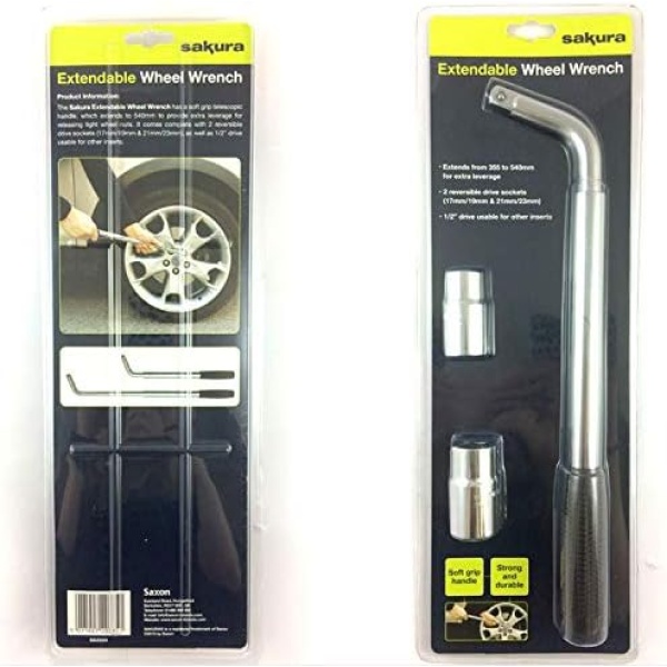 Sakura SS5324 Car Wheel Brace/ Wrench - Extendable Handle - Socket Sizes 17mm - Image 6