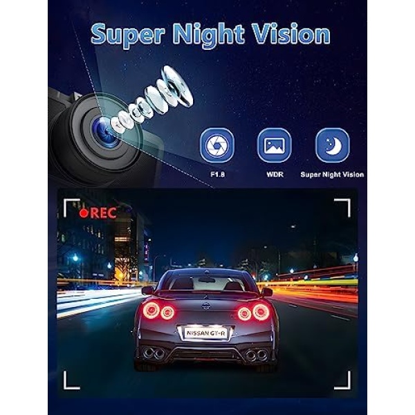 Dash Cam Front and Rear Camera, Otovoda 3Inch Screen Dash cam - Image 5