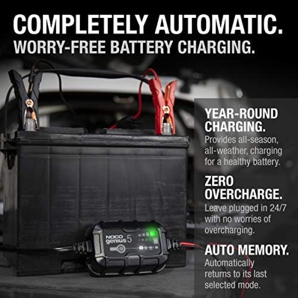 NOCO GENIUS5UK, 5A Car Battery Charger, 6V and 12V Portable Smart Charger - Image 7