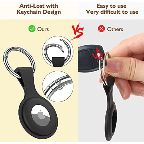 4 Pack AirTag Holder with Keychain - wanchel AirTag case with Anti-Lost Keychain - Image 2