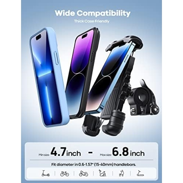 Bike Phone Mount, Motorcycle Phone Holder - Lamicall Motorcycle Bicycle Cell - Image 5