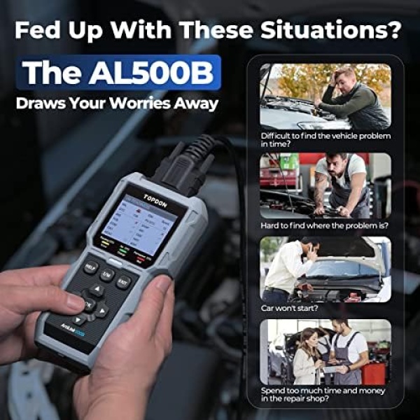 TOPDON AL500B OBD2 Scanner Battery Tester 2 in 1 Code Reader, Full OBDII - Image 2