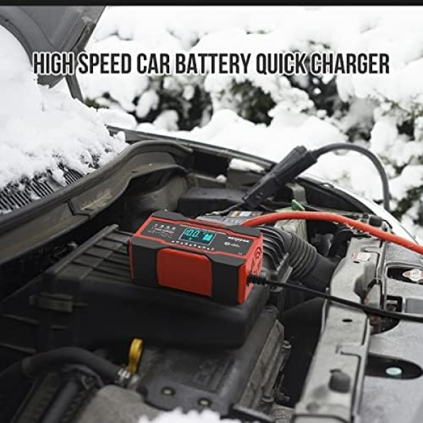 10-Amp Car Battery Charger, 12V and 24V Smart Fully Automatic Battery Charger - Image 7