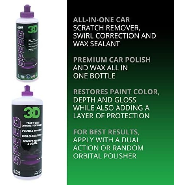 3D Speed Car Scratch Remover Polish & Wax – 16oz – All-In-One Scratch Remover - Image 2