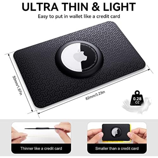 AirTag Wallet Holder Slim Card Insert 2 Pack | Flexible Thin Airtag Wallet Card - Image 2