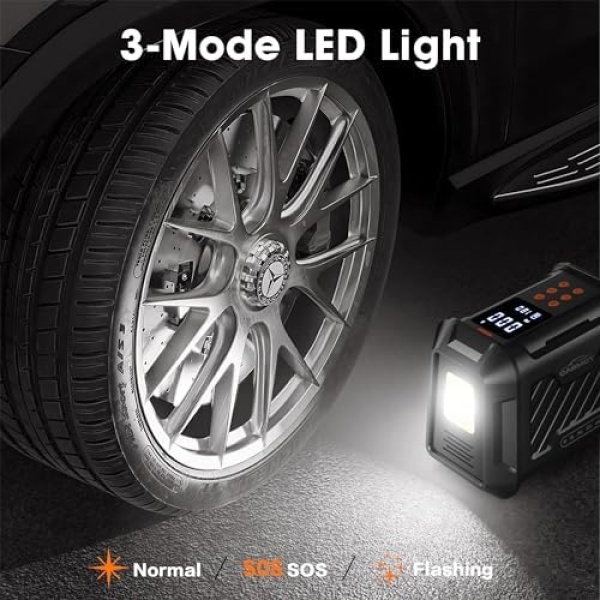 Carmot Tire Inflator Portable Air Compressor for Car, 180 PSI 3X Faster Cordless - Image 5