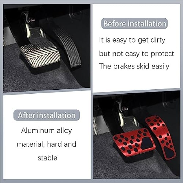 Auto Aluminum Pedal Covers, Auto No Drilling Accelerator Pedal Covers, Anti-Slip - Image 7