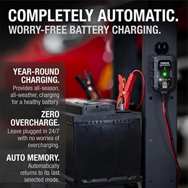 NOCO GENIUS1, 1A Car Battery Charger, 6V and 12V Automotive Battery Charger - Image 7