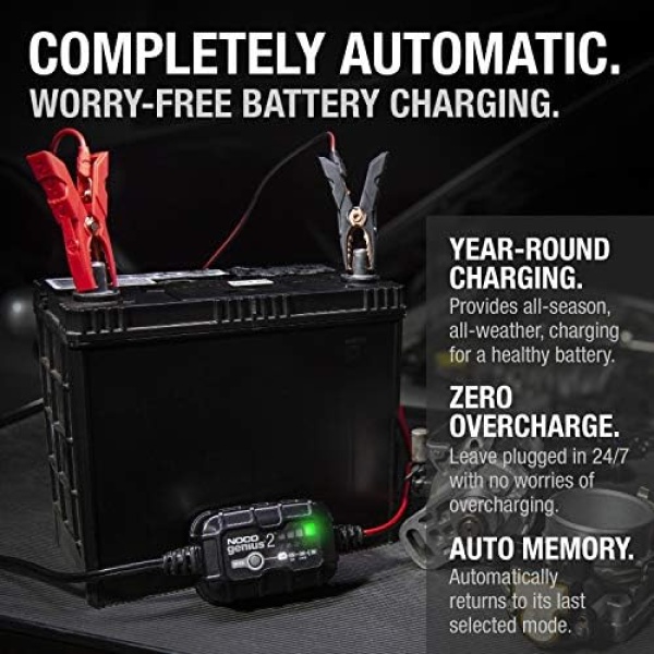 NOCO GENIUS2, 2A Car Battery Charger, 6V and 12V Automotive Battery Charger - Image 7