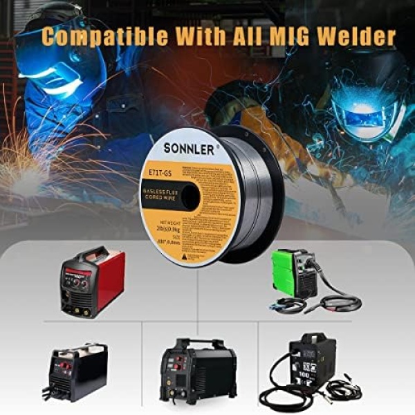 .030 Flux Core Welding Wire, SONNLER Mig Welding Wire, 2Lbs Low Splatter Mild - Image 3
