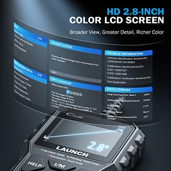 LAUNCH OBD2 Scanner CR529 One-Click I/M, Full OBDII Code Reader, 5 Years Quality - Image 6