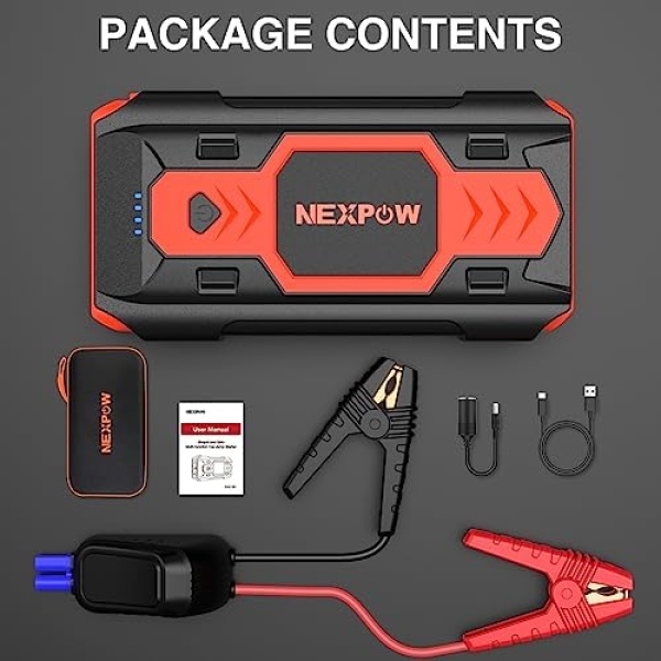 NEXPOW Battery Jump Starter 2500A Car Jump Starter (up to 8.0L Gas/8L Diesel - Image 6
