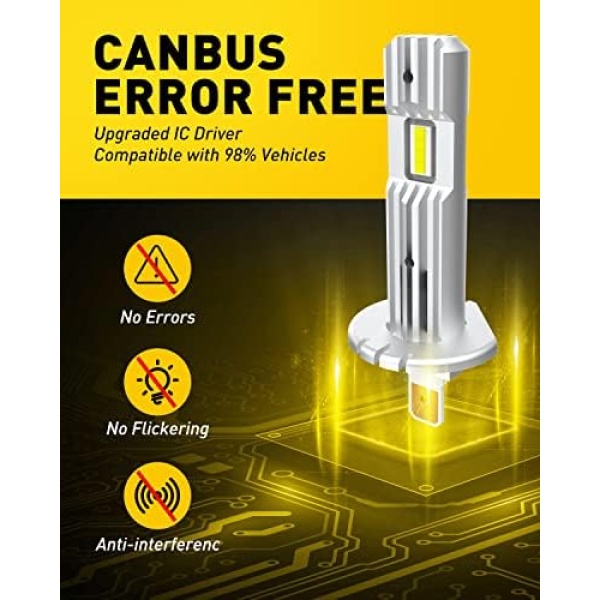 AUXITO 2023 Upgraded H1 LED Headlight Bulb, 6500K White - Image 7