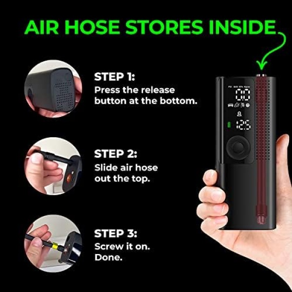 Airmoto Tire Inflator Portable Air Compressor/Pump for Car Tires w/Digital Tire - Image 6